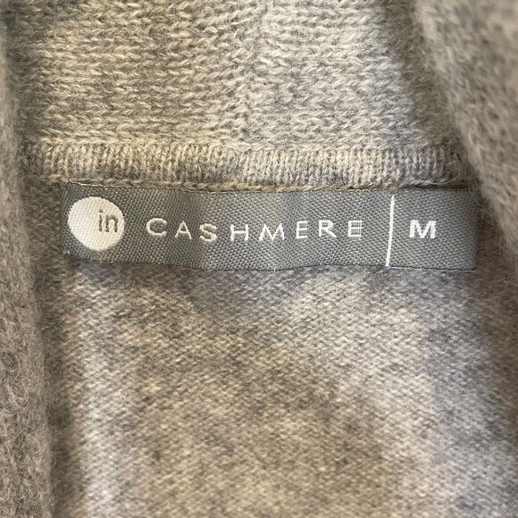 "In Cashmere" 100% Gray Open Front Vest Layering Drape Minimalist Cozy M - Picture 2 of 4
